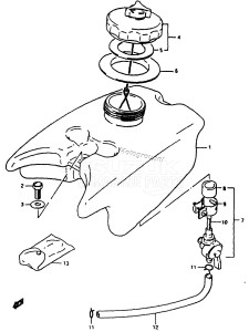 DT2 From 0201-100001 ()  1988 drawing FUEL TANK