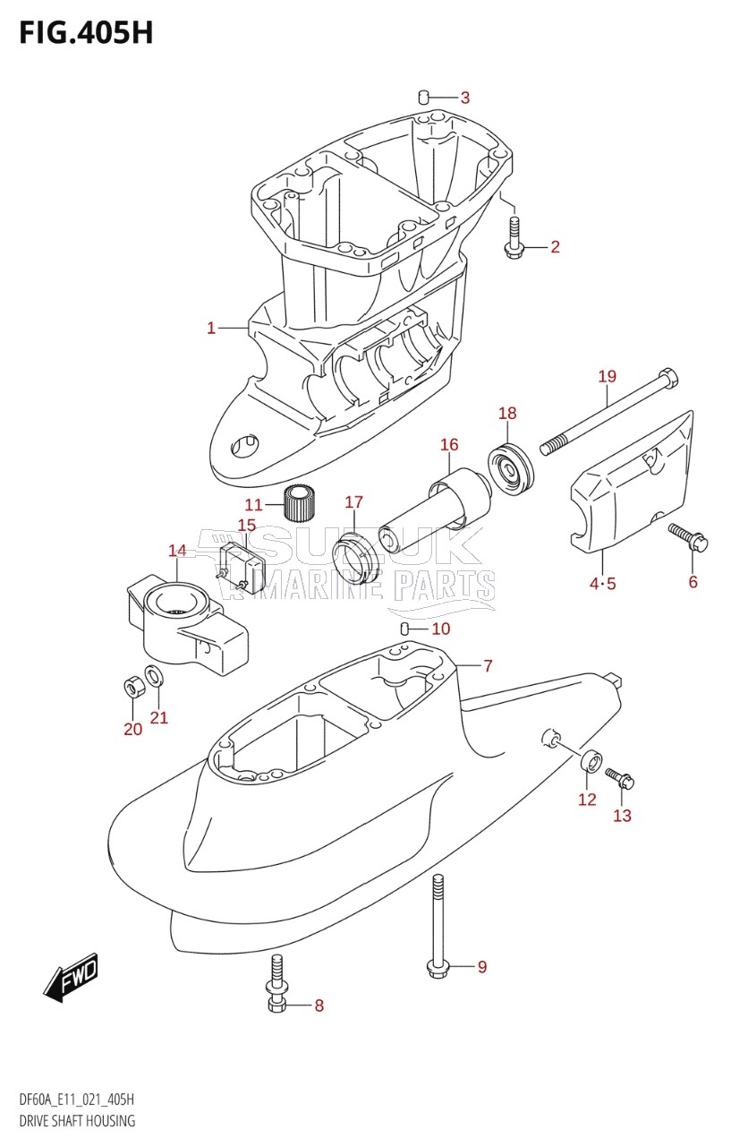 DRIVE SHAFT HOUSING (SEE NOTE)