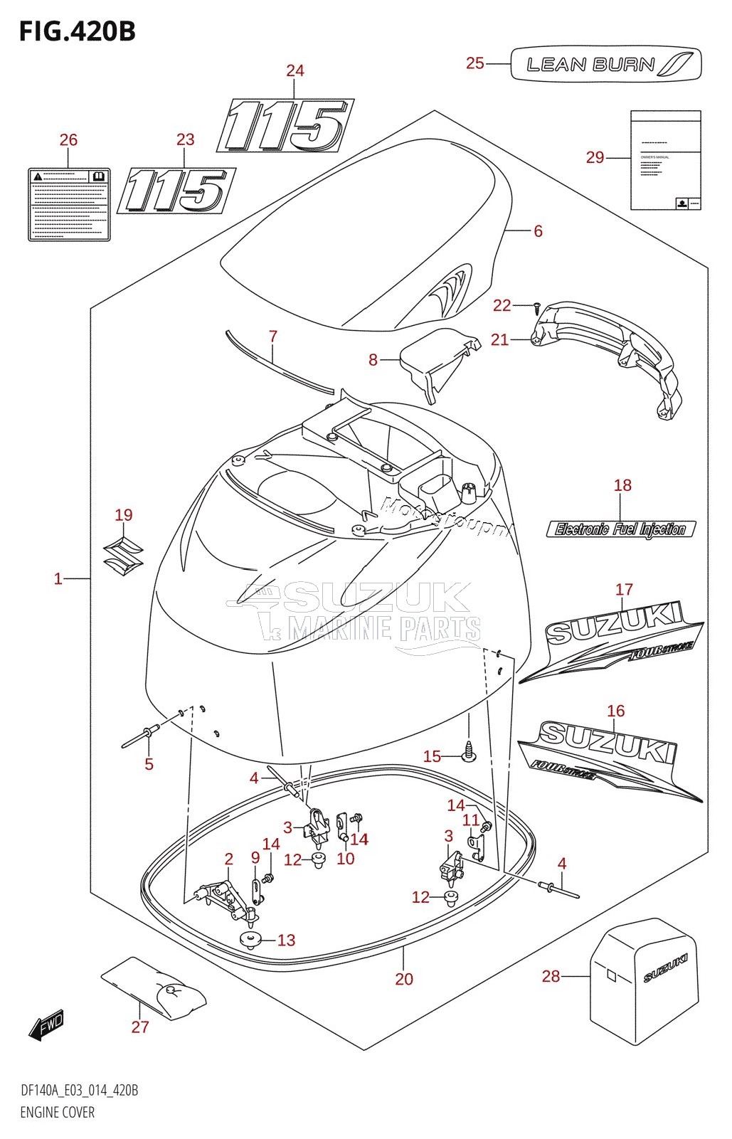 ENGINE COVER (DF115AT:E03)