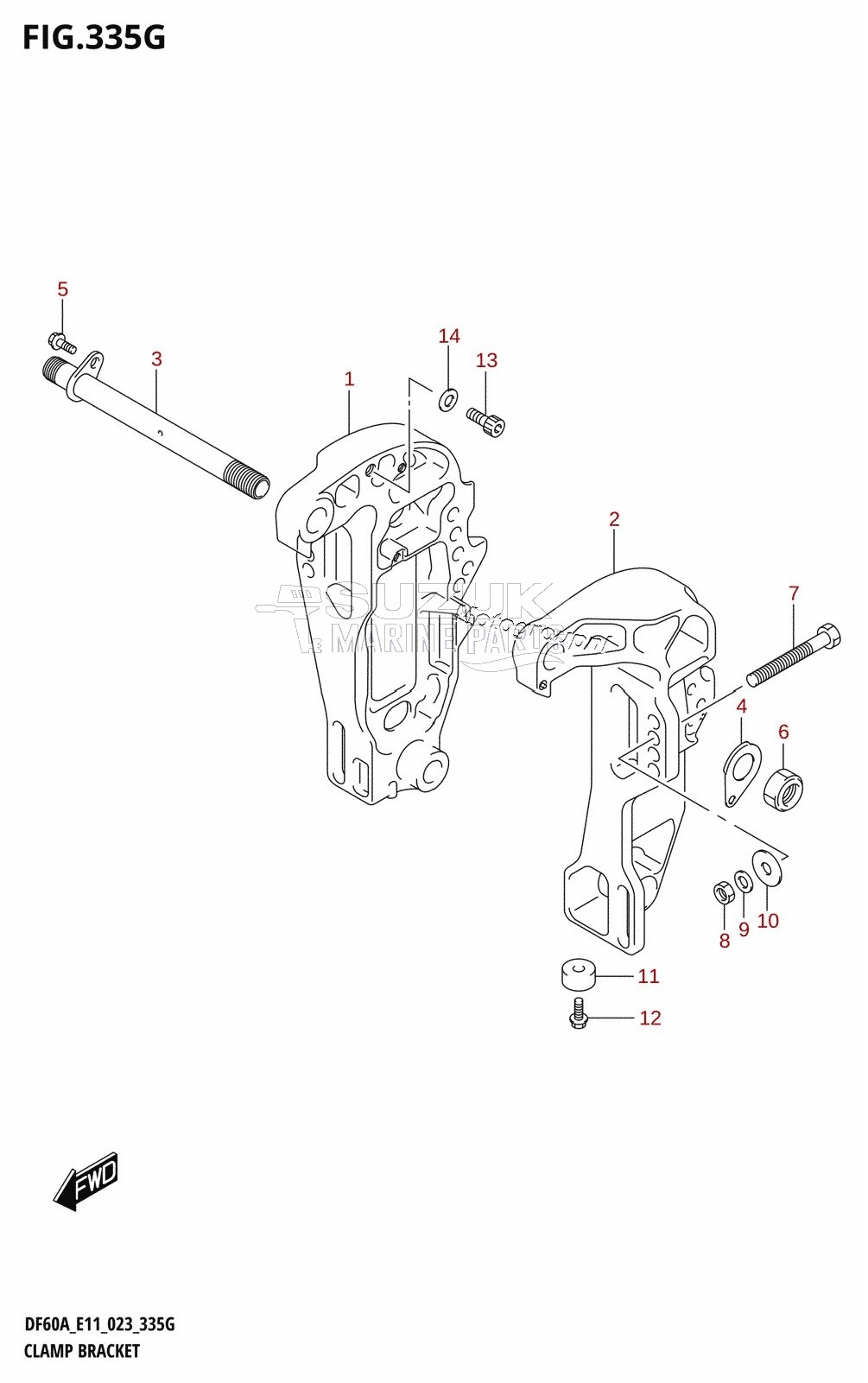 CLAMP BRACKET (DF50AVT,DF50AVTH,DF60AVT,DF40ASVT,DF60AVTH)