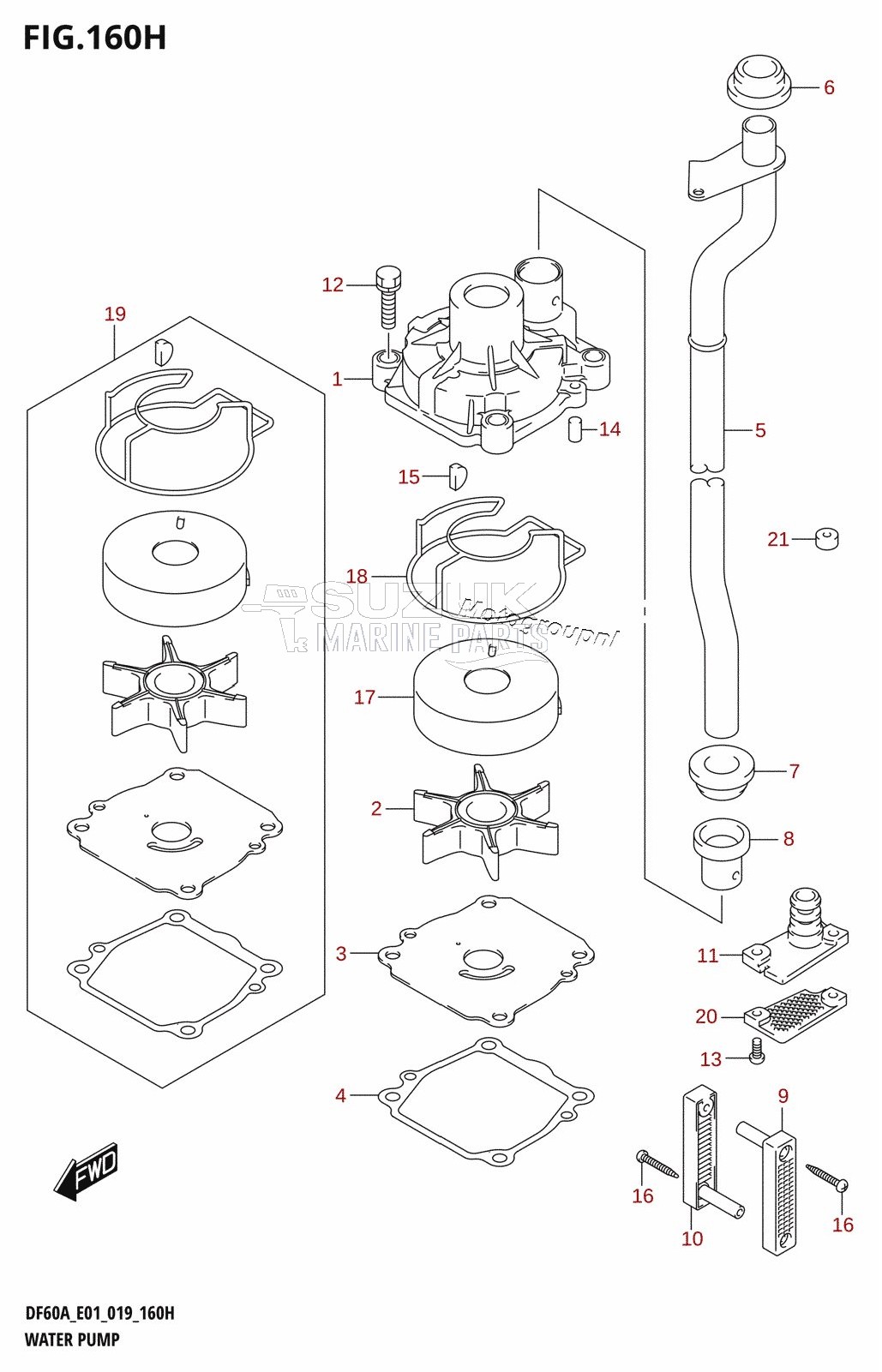 WATER PUMP (DF60AVT:E40,DF60AVTH:E40)