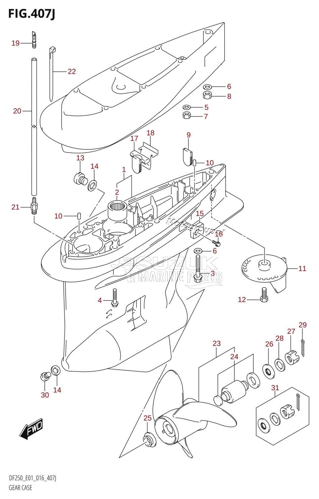 GEAR CASE (DF250T:E01)