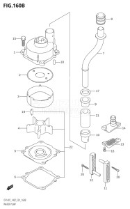 14001Z-251001 (2002) 140hp E01-Gen. Export 1 (DF140ZK2) DF140 drawing WATER PUMP (DF140WT:(K3,K4,K5,K6),DF140WZ:(K5,K6))