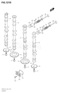 25003F-340001 (2023) 250hp E11 E40-Gen. Export 1-and 2 (DF250T) DF250 drawing CAMSHAFT ((DF225T,DF225Z):(022,023))