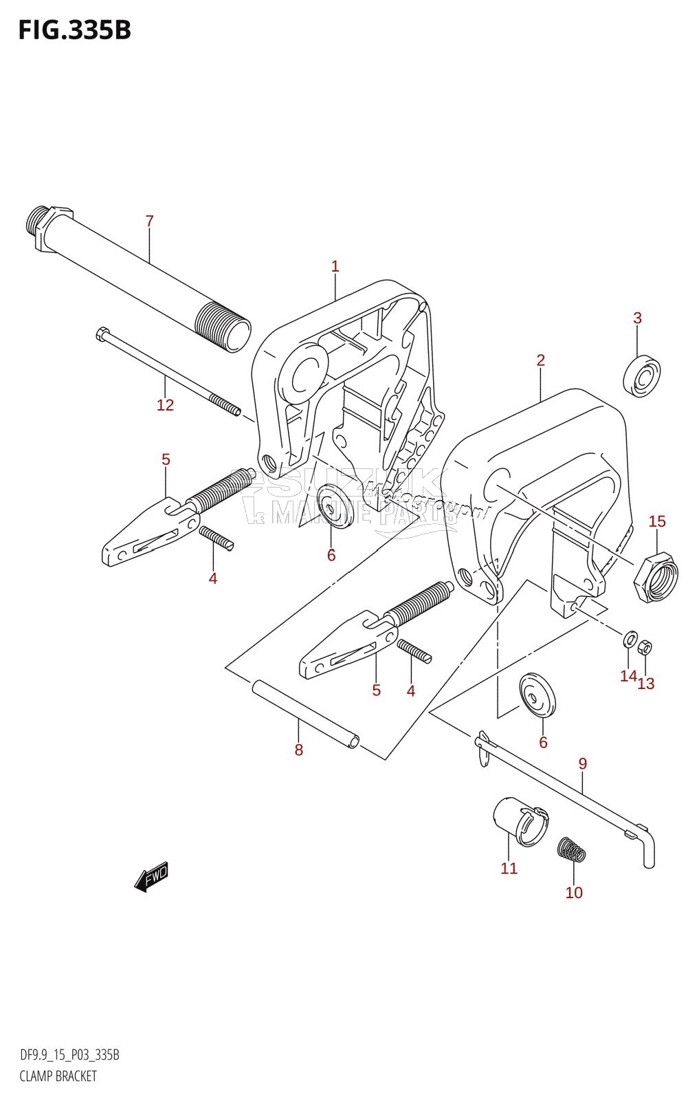 CLAMP BRACKET (DF9.9:(K5,K6,K7,K8,K9),DF9.9R:(K5,K6,K7,K8,K9),DF15:(K5,K6,K7,K8,K9,K10,011))