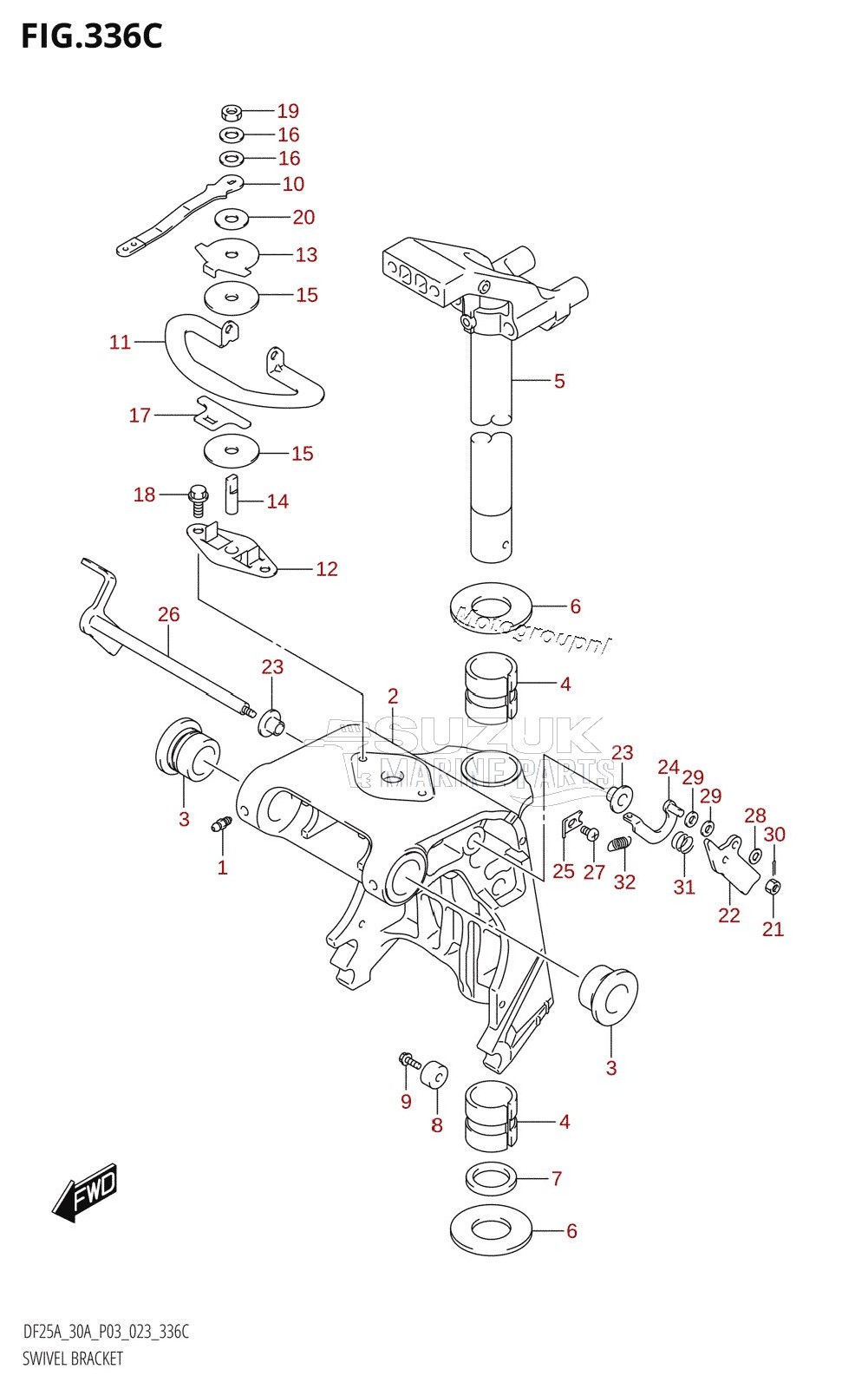 SWIVEL BRACKET (DF25ATH,DF30ATH)