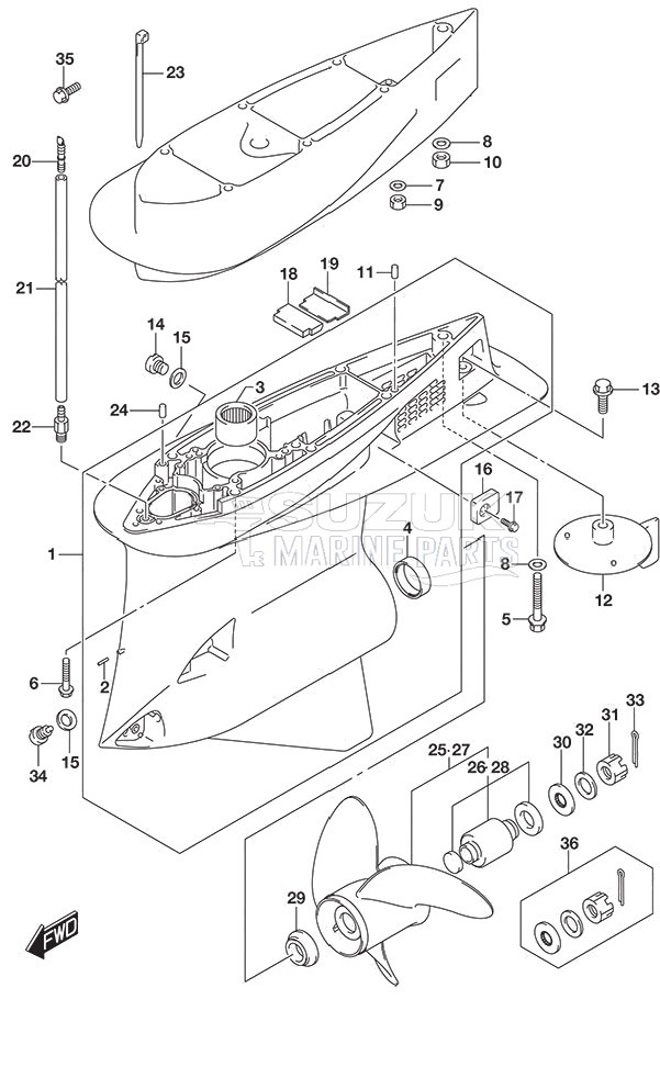 Gear Case S/N 612133 to 61XXXX