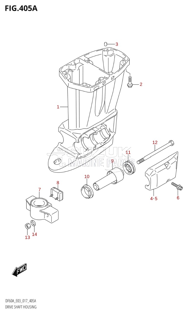 DRIVE SHAFT HOUSING (DF40A:E03)