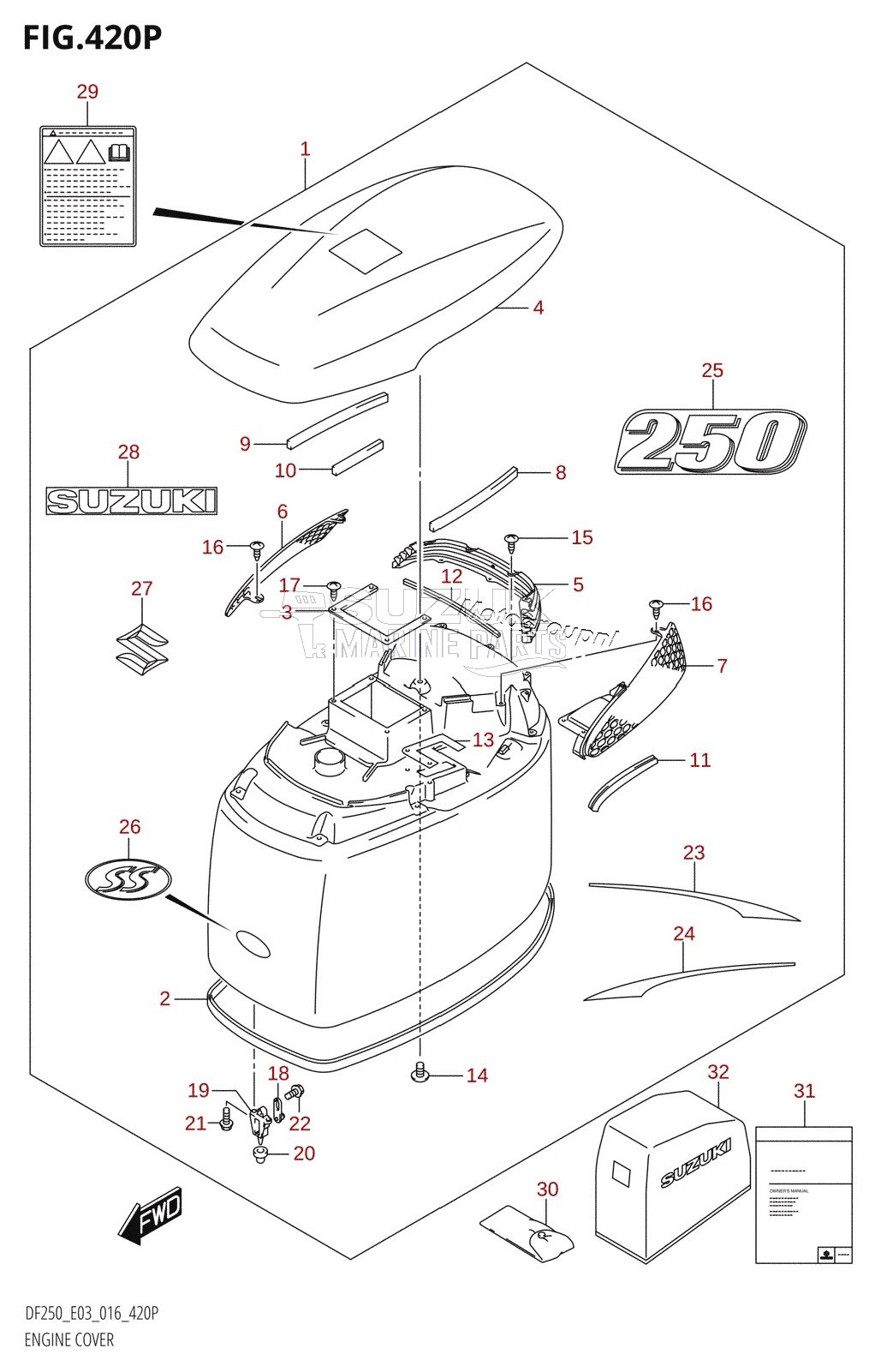 ENGINE COVER (DF250ST:E03)