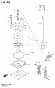 DF50A From 05003F-210001 (E01)  2012 drawing WATER PUMP (DF60AQH:E40)