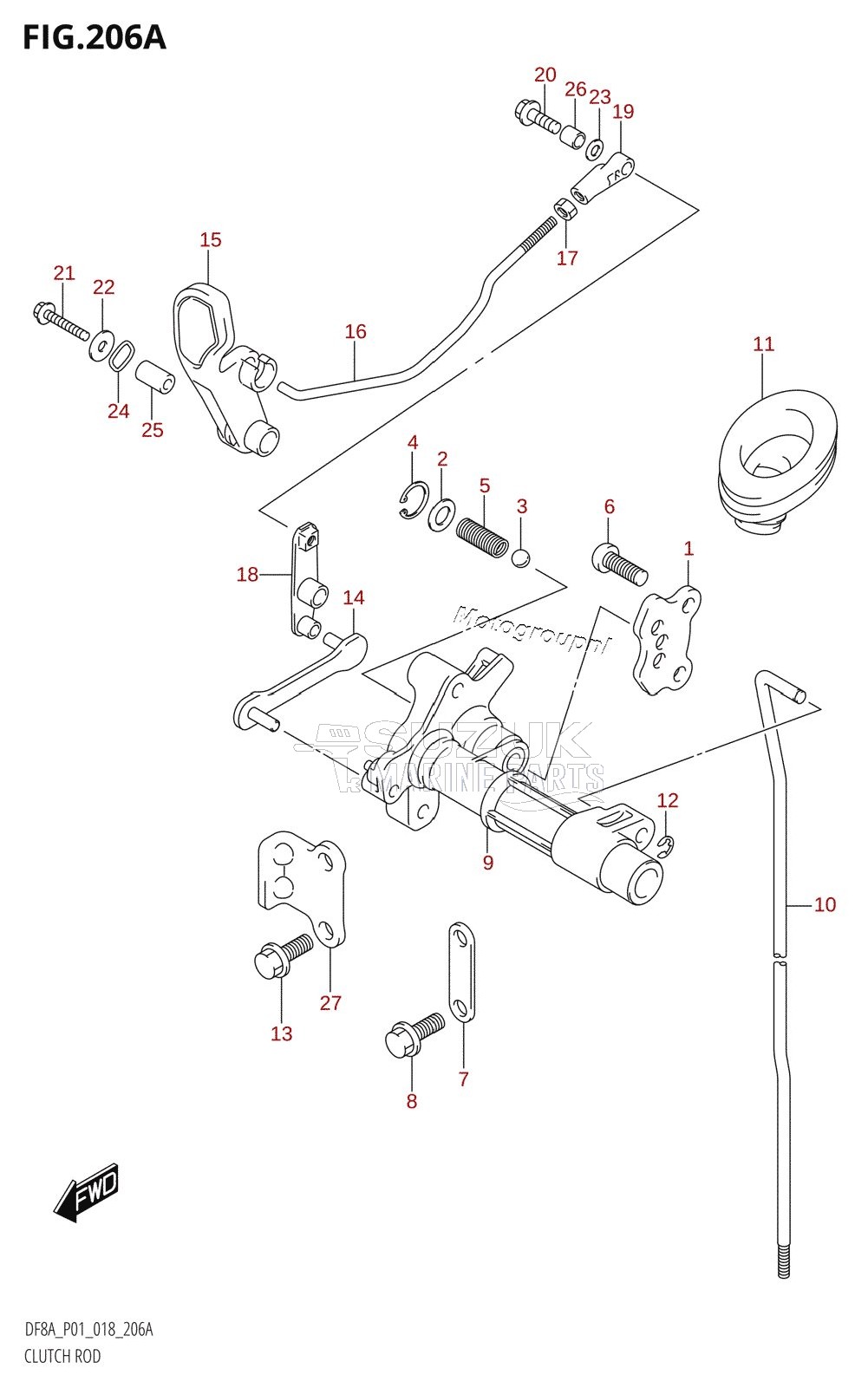 CLUTCH ROD (DF8A,DF9.9A)