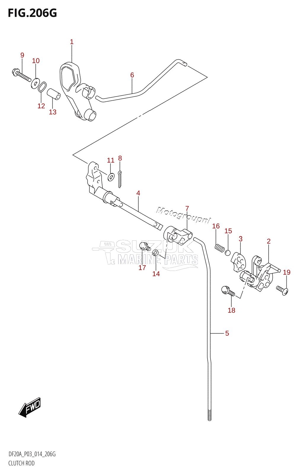 CLUTCH ROD (DF15ATH:P03)