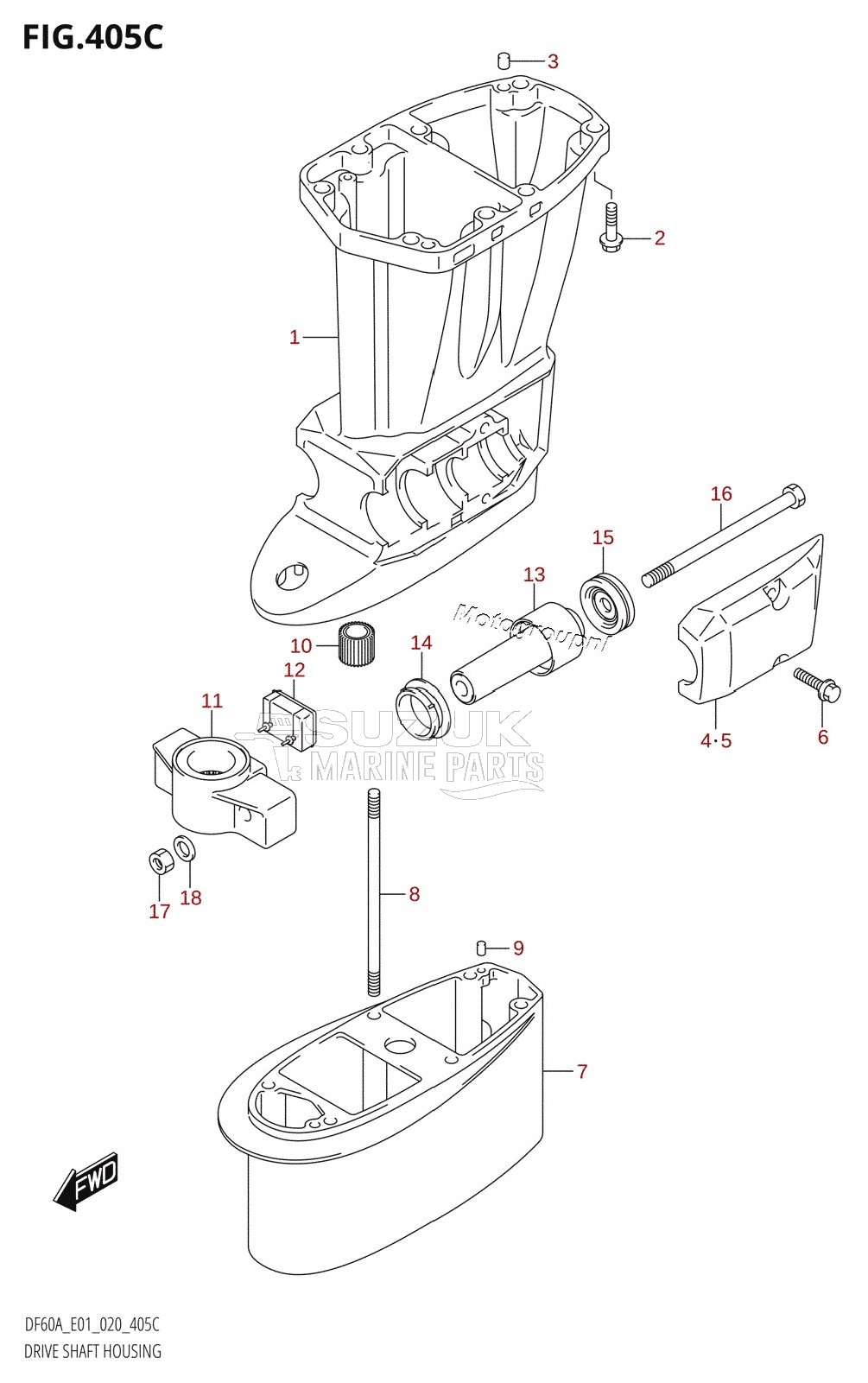 DRIVE SHAFT HOUSING (DF60A:E01)