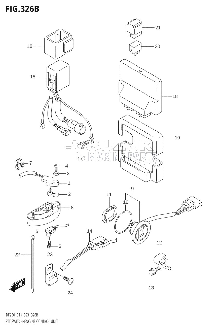 PTT SWITCH / ENGINE CONTROL UNIT (DF250ST)