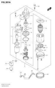 00995F-610001 (2016) 9.9hp P01-Gen. Export 1 (DF9.9B  DF9.9BR  DF9.9BT) DF9.9B drawing STARTING MOTOR (E-STARTER)