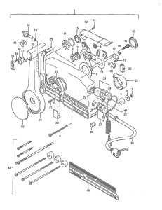 Outboard DT 40 drawing Remote Control (1986 to 1992)