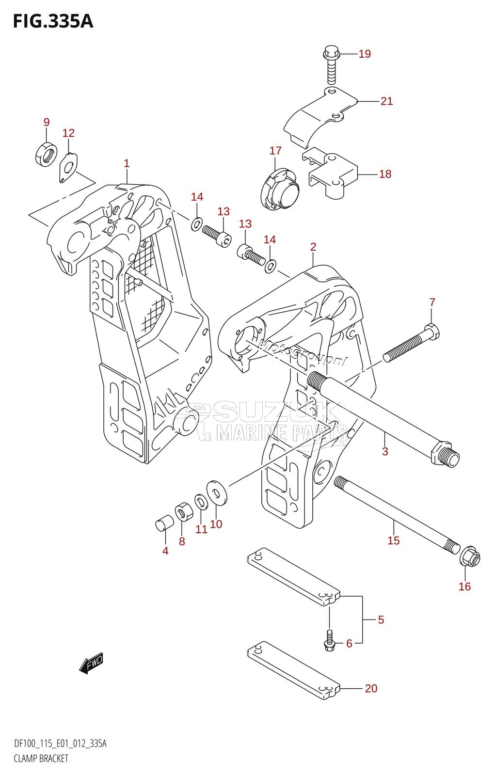 CLAMP BRACKET (DF100T:E01)