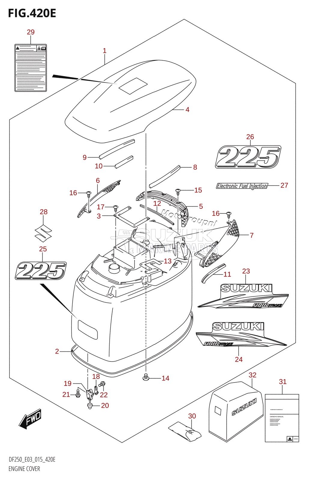 ENGINE COVER (DF225T:E03)