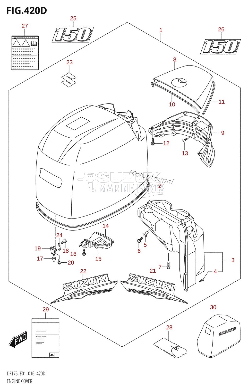 ENGINE COVER (DF150T:E40,DF150Z:E40)