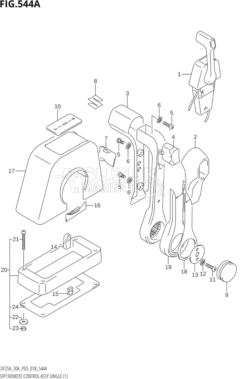 OPT:REMOTE CONTROL ASSY SINGLE (1) (DF25AT,DF30AT)