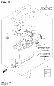 DF225T From 22503F-040001 (E01 E03 E40)  2020 drawing ENGINE COVER ((DF200T,DF200Z):021)