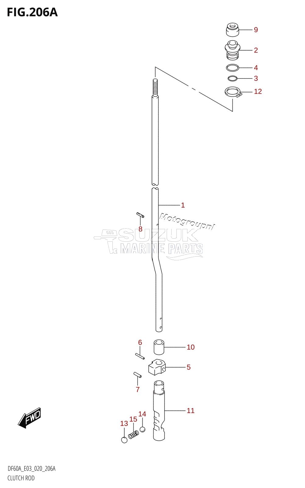 CLUTCH ROD (DF40A,DF50A,DF60A)