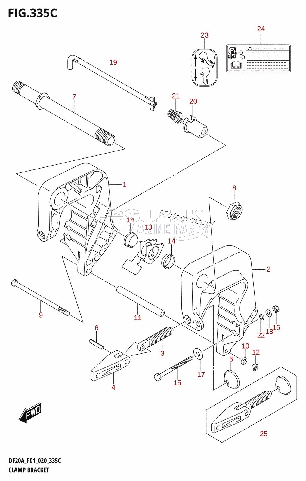 CLAMP BRACKET (DF9.9BR,DF15AR,DF20AR)