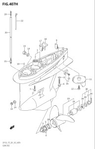 15002Z-210001 (2012) 150hp E01 E40-Gen. Export 1 - Costa Rica (DF150Z) DF150Z drawing GEAR CASE (DF175Z:E40)