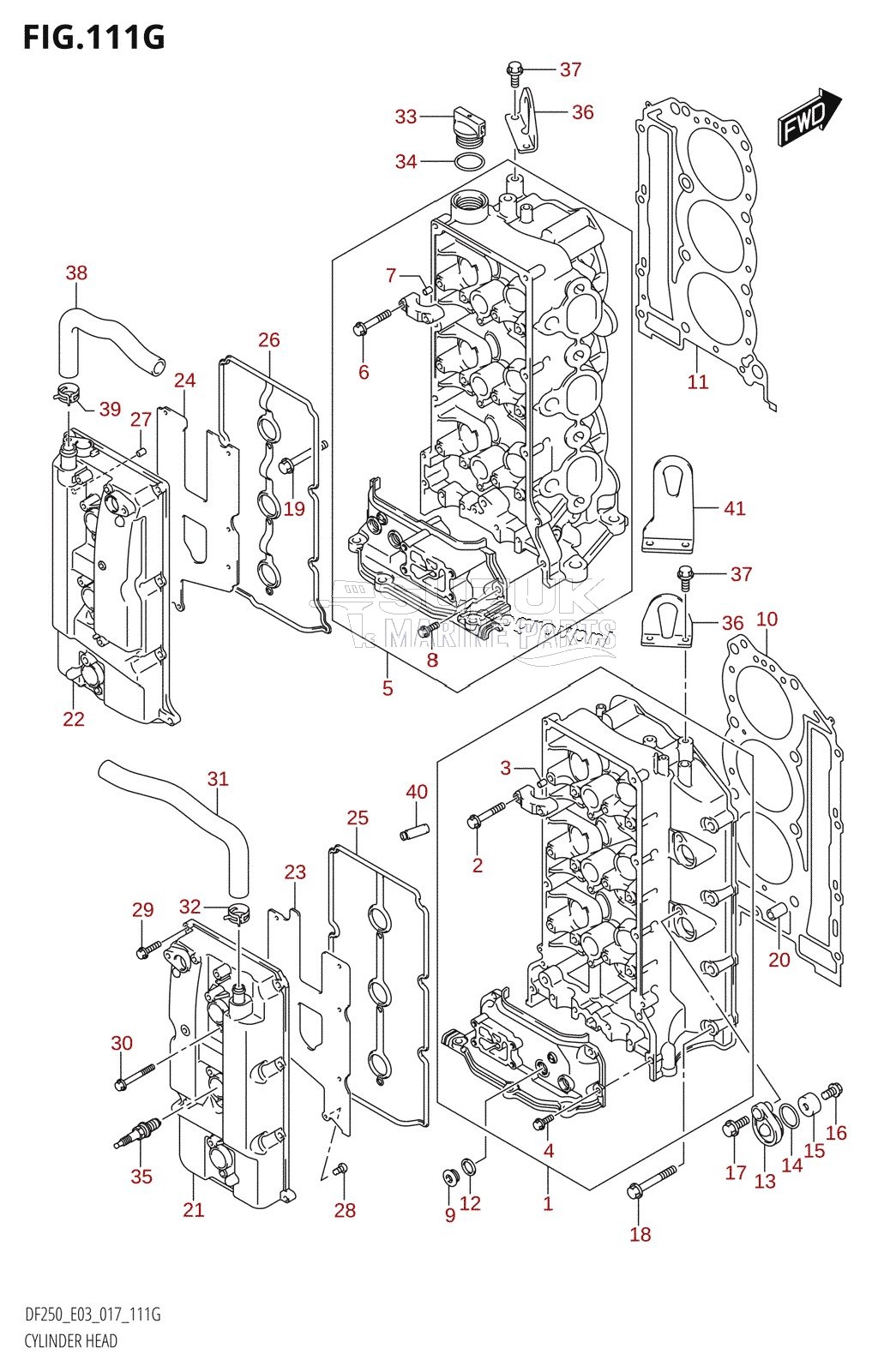 CYLINDER HEAD (DF250ST:E03)