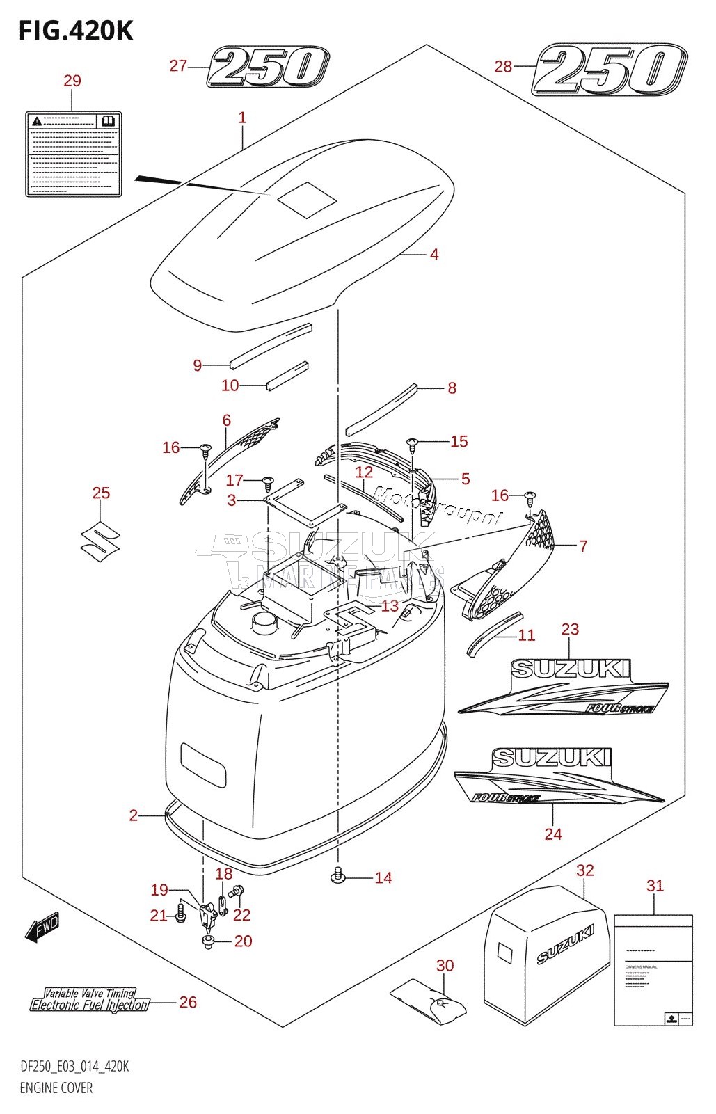 ENGINE COVER (DF250T:E03)