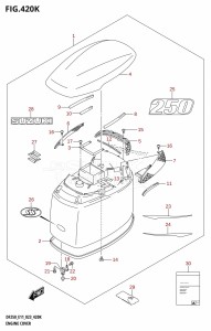 DF225T From 22503F-040001 (E01 E03 E40)  2020 drawing ENGINE COVER (DF250ST)