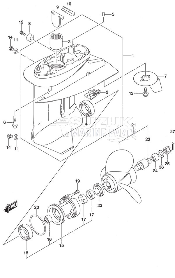 Gear Case Non-Remote Control