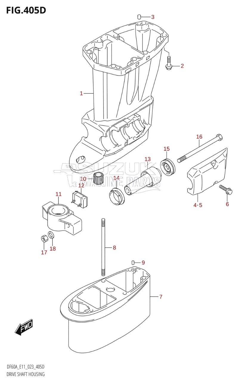 DRIVE SHAFT HOUSING (DF60A:(E01,E11))