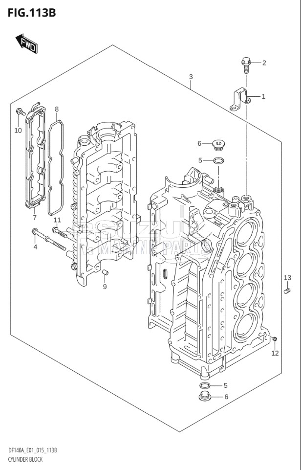 CYLINDER BLOCK (DF115AT:E01)