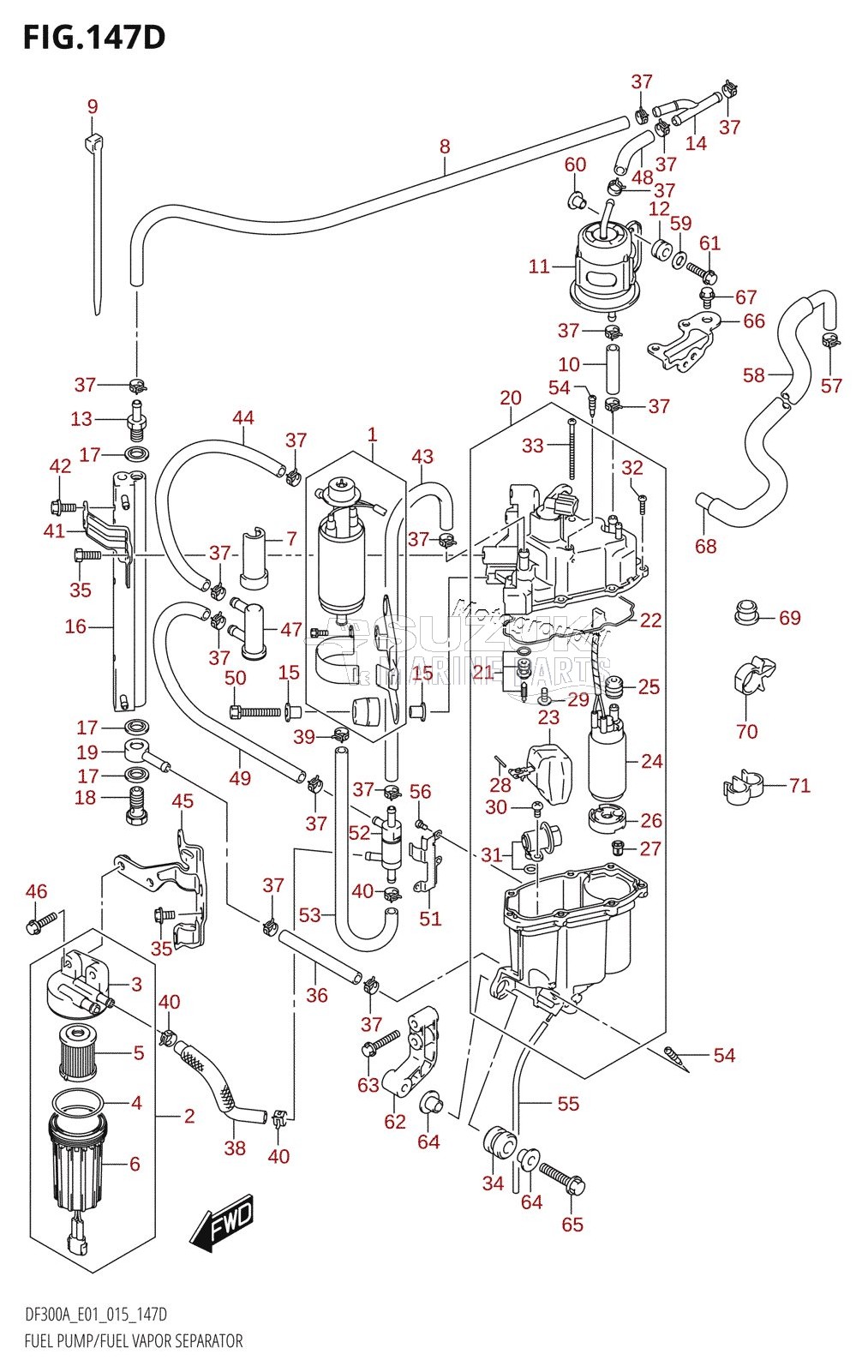 FUEL PUMP /​ FUEL VAPOR SEPARATOR (DF250A:E40)