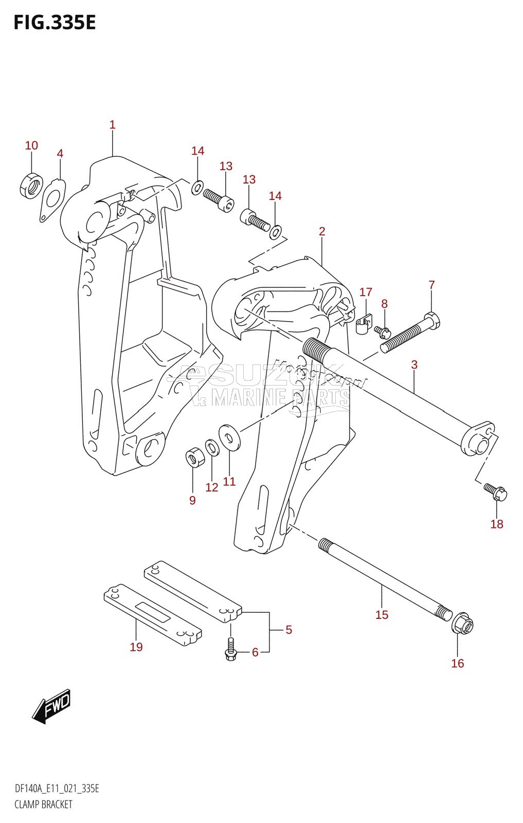 CLAMP BRACKET (DF140AT:E11,DF140AZ:E11)