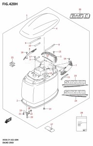 DF200 From 20002F-140001 (E01 E40)  2021 drawing ENGINE COVER ((DF250T,DF250Z):021)