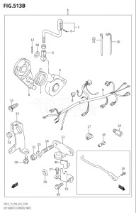 00993F-110001 (2011) 9.9hp P03-U.S.A (DF9.9T  DF9.9TH) DF9.9 drawing OPT:REMOTE CONTROL PARTS (DF15:P03)