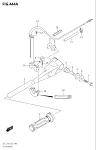 00252F-340001 (2023) 2.5hp P01-Gen. Export 1 (DF2.5) DF2.5 drawing TILLER HANDLE