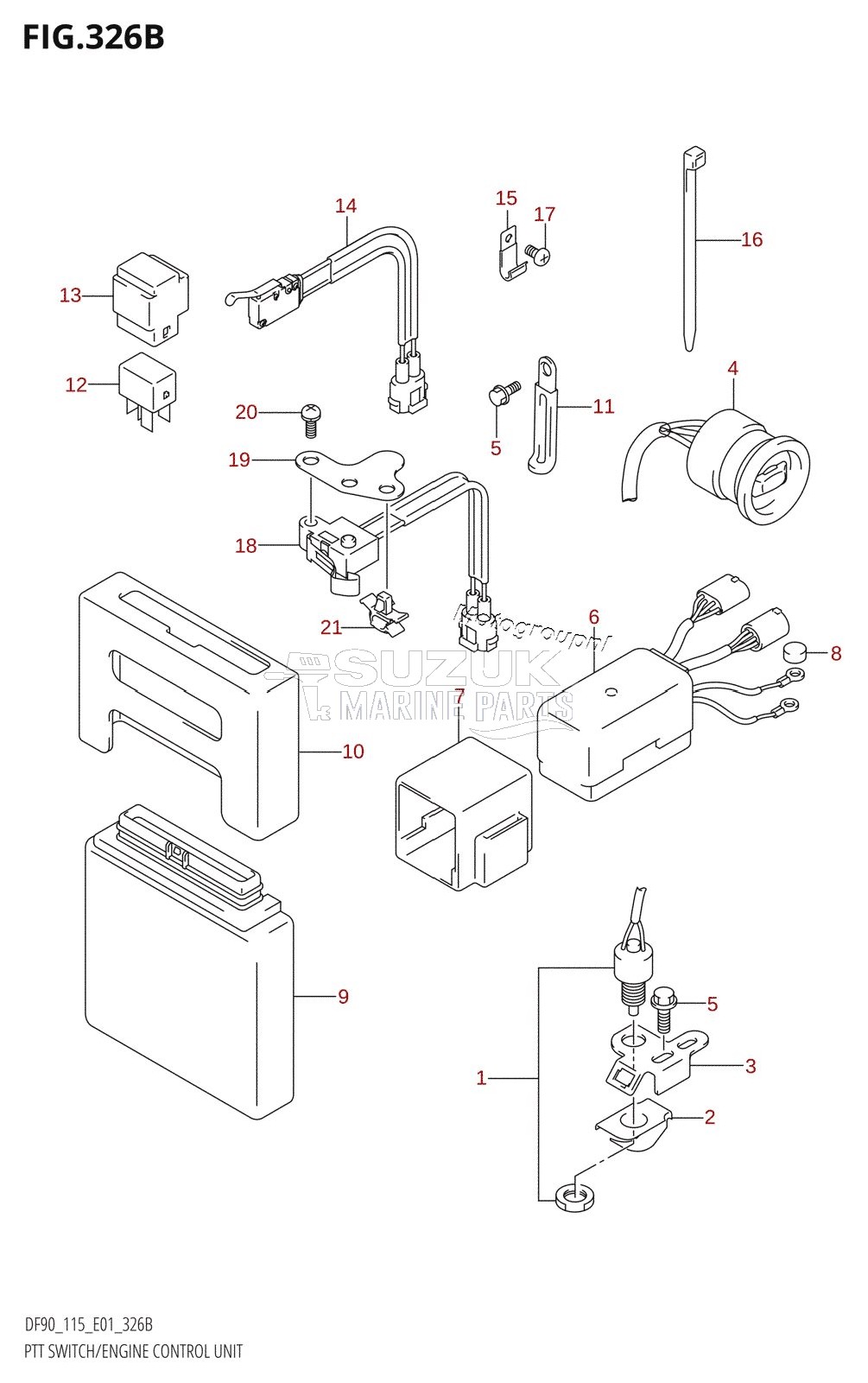 PTT SWITCH /​ ENGINE CONTROL UNIT (K4,K5,K6,K7,K8,K9,K10,011)