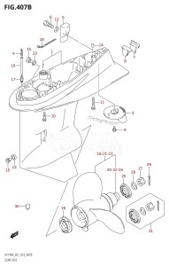 DF100A From 10003F-310001 (E01 E40)  2013 drawing GEAR CASE (DF100AT:E40)