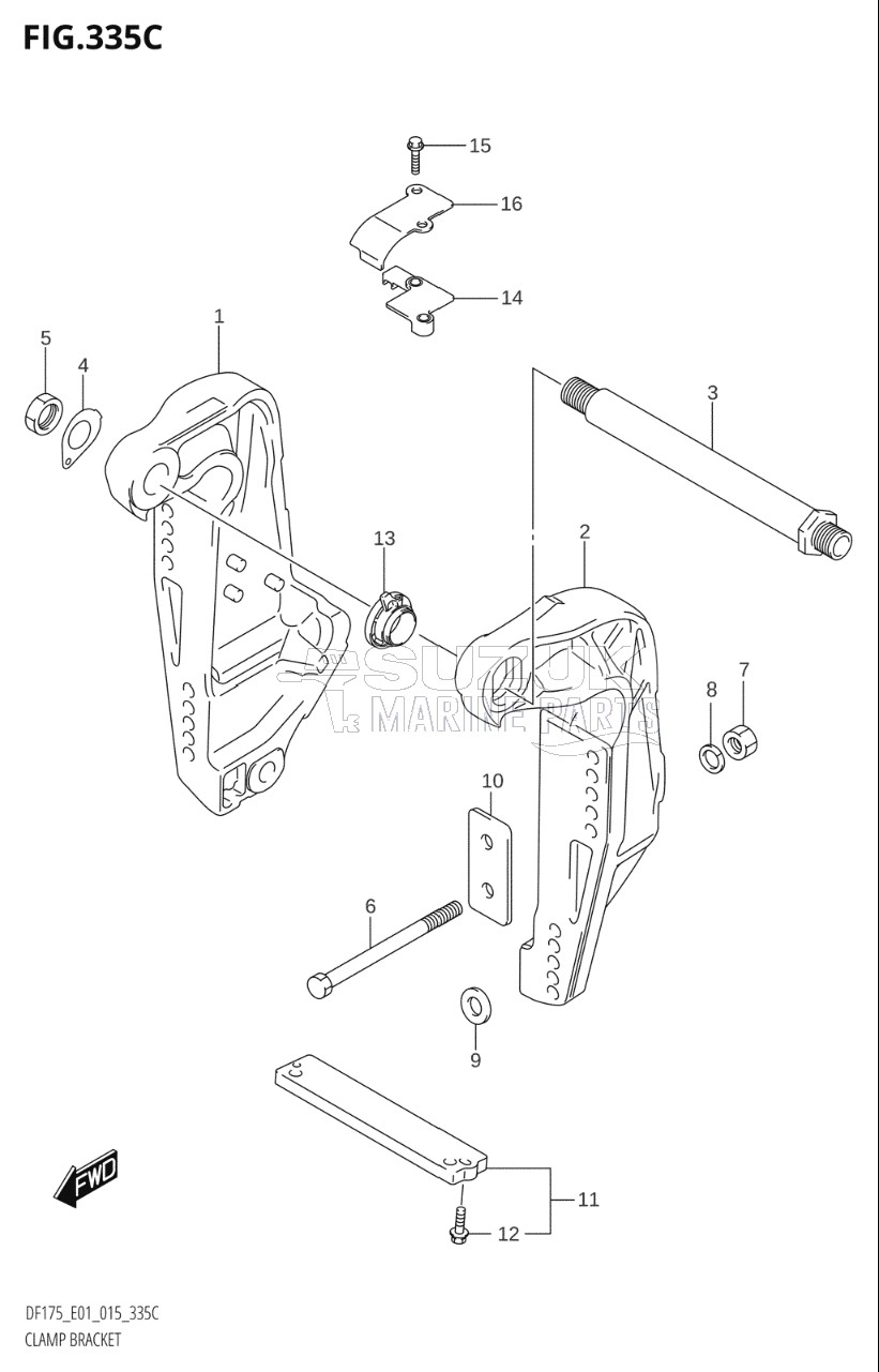 CLAMP BRACKET (DF150TG:E01)