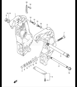  (2003) 115hp - () DF115TL drawing CLAMP BRACKET