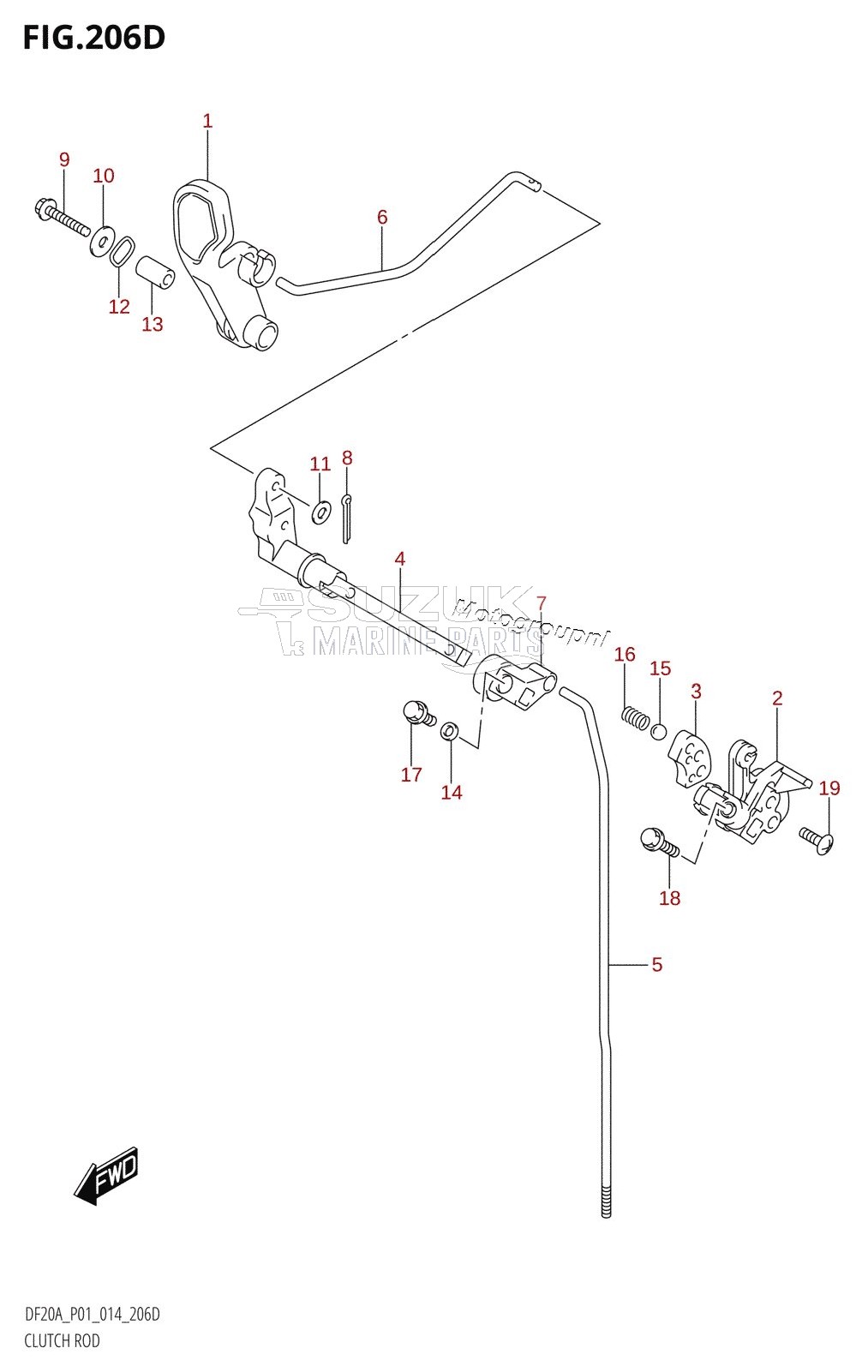 CLUTCH ROD (DF15A:P01)