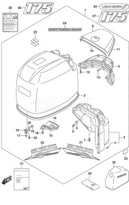 DF 175 drawing Engine Cover (Black) Model: TG/ZG)