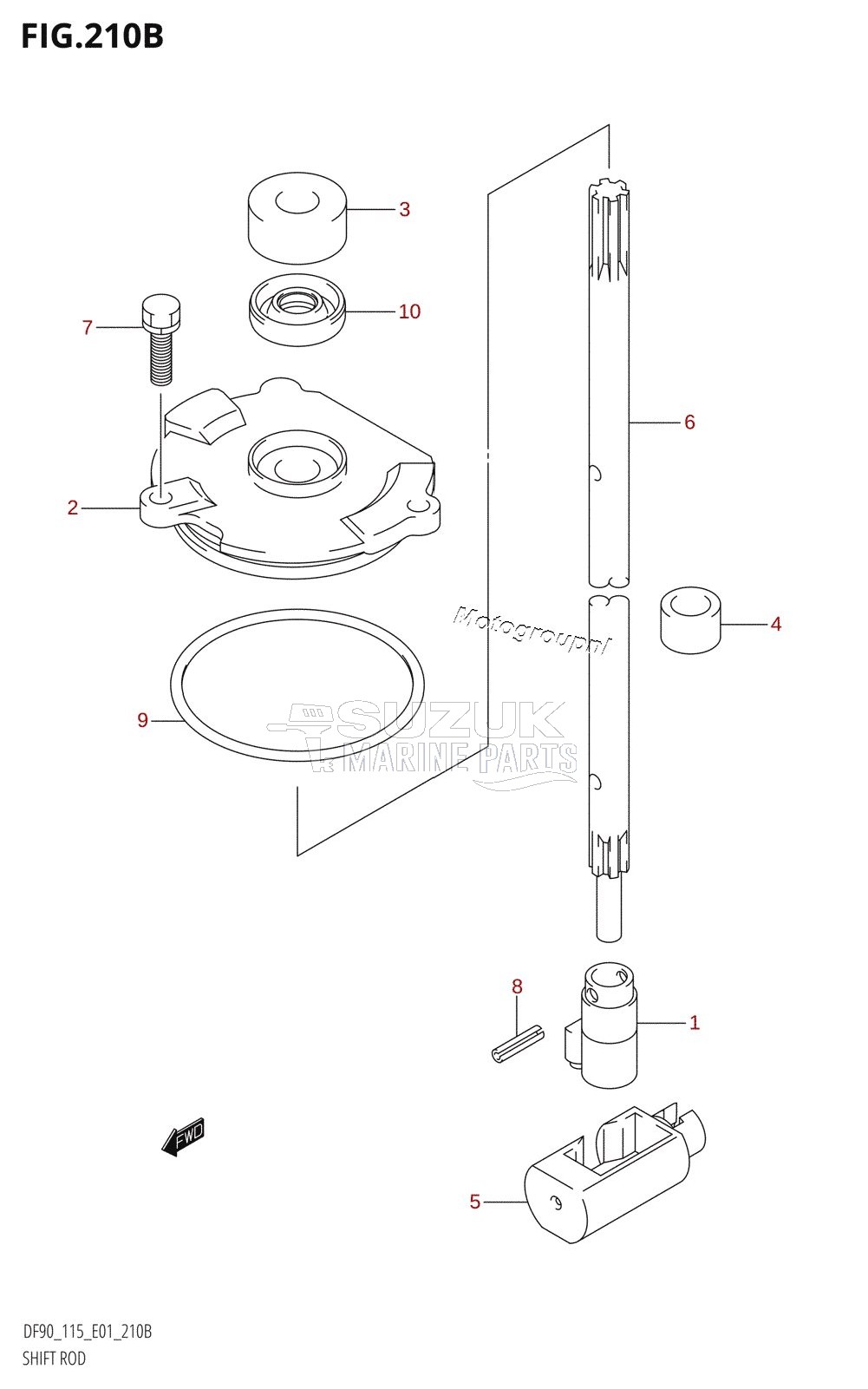 SHIFT ROD (DF90T,DF100T,DF115T,DF115WT)