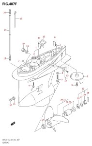 DF150Z From 15002Z-310001 (E01 E40)  2013 drawing GEAR CASE (DF175T:E40)