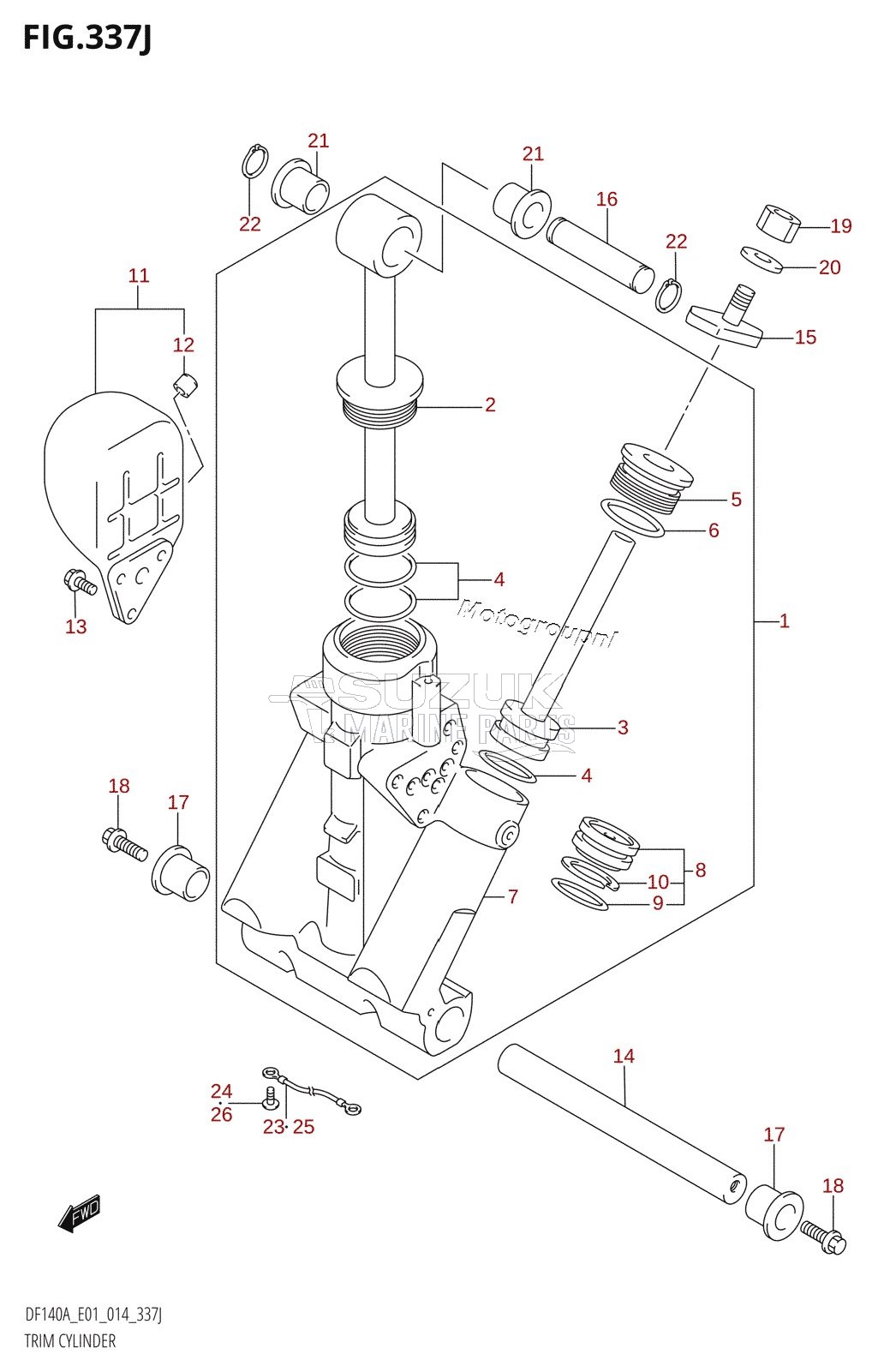 TRIM CYLINDER (DF140AZ:E01)