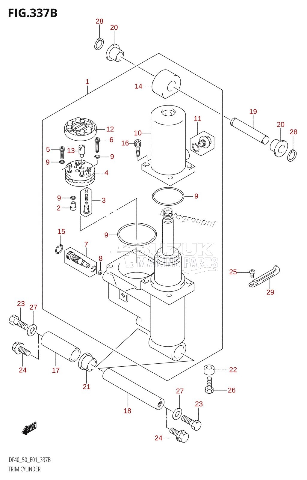 TRIM CYLINDER ((DF40T,DF50T,DF50WT):(K1,K2,K3,K4,K5,K6,K7,K8,K9,K10),DF50TH:(K5,K6,K7,K8,K9,K10))