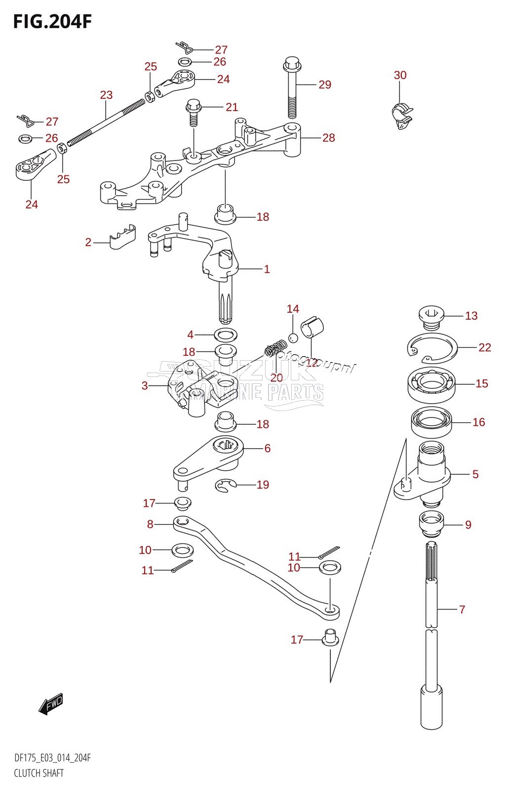 CLUTCH SHAFT (DF175TG:E03)